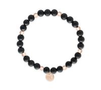 Armband TAMARIS "Schmuck Geschenk Edelstahl Armkette", roségoldfarben, schwarz, schwarz, Armbänder, Damen, 18cm, Edelstahl, Armband, mit verschiedenen Farbsteinen oder Glasperlen (93905951-0) roségold