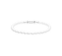 Tamaris Bracelet - Elegantes Armband aus poliertem Edelstahl - Silber - Glasperlenkette verstellbar bis 18 cm - wasserfest & hautfreundlich
