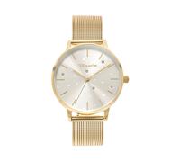 Tamaris Damenuhr - Schlichte, runde Armbanduhr für Damen 36 mm - Armbanduhr mit Edelstahl Meshband in Silber, Gold, Roségold, Schwarz, Blau, Grün, Lila UVM, wasserfest