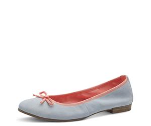 Tamaris Ballerina klassisch Schleife Leder für Damen, blau, Größe 36 EU