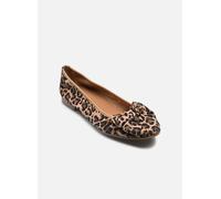 Tamaris Ballerina 58908355 Ziegenveloursleder Leoprint Braun Blockabsatz schmale Form Gr. 42 Damen