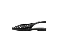 Ballerina TAMARIS "Tamaris Ballerinas Lederimitat", Damen, Gr. 38, schwarz, silber, Lederimitat, Schuhe Ballerina (49935049-38) schwarz, silber