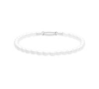 Tamaris Bracelet - Elegantes Armband aus poliertem Edelstahl - Silber - Glasperlenkette verstellbar bis 18 cm - wasserfest & hautfreundlich