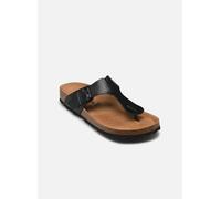 Zehentrenner TAMARIS "CORRA", Damen, Gr. 39, schwarz, Lederimitat, unifarben, Schuhe Zehentrenner, Sommerschuh, Schlupfschuh mit angenehmen Zehensteg (51902965-39) schwarz