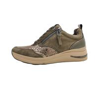 Tamaris Damen Sneaker Comfort 83714-43 flach mit Schnürsenkeln und Reißverschluss Braun 37 EU