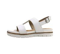 Tamaris Damen Sandalen Comfort – flach, Leder mit Glitzerdetails – Weiß 41 EU