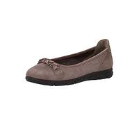 Tamaris Comfort Damen Ballerinas aus Leder Klassisch Comfort Fit, Grau (Anthracite), 42 EU