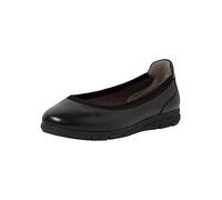 Tamaris Comfort Damen Ballerinas aus Leder Klassisch Comfort Fit, Schwarz (Black), 37 EU