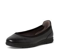 Tamaris Comfort Damen Ballerinas aus Leder Klassisch Comfort Fit, Schwarz (Black), 38 EU
