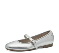 Tamaris Comfort Damen Ballerinas aus Leder mit Klettverschluss, Silber (Silver), 41 EU