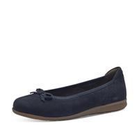 Tamaris Comfort Damen Ballerinas aus Leder mit Schleife, Blau (Navy), 36 EU