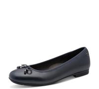 Tamaris Comfort Damen Ballerinas aus Leder mit Schleife, Blau (Navy), 37 EU