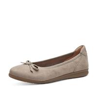 Tamaris Comfort Damen Ballerinas aus Leder mit Schleife, Grau (Stone), 38 EU
