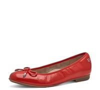 Tamaris Comfort Damen Ballerinas aus Leder mit Schleife, Rot (Red Patent), 39 EU