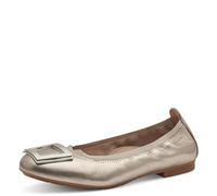 Tamaris Comfort Damen Ballerinas aus Leder Runde Spitze, Gold (Lt Gold), 40 EU