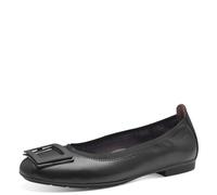 Tamaris Comfort Damen Ballerinas aus Leder Runde Spitze, Schwarz (Black), 37 EU