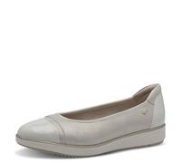 Tamaris Comfort Damen Ballerinas Runde Spitze Bequem, Mehrfarbig (Beige/Gold), 37 EU