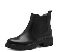 TAMARIS COMFORT Damen Chelsea Boots aus Leder mit Reißverschluss, Schwarz (Schwarz Nappa), 38 EU