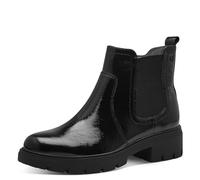 TAMARIS COMFORT Damen Chelsea Boots aus Leder mit Reißverschluss, Schwarz (Black Patent), 37 EU
