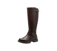 Tamaris Comfort Damen Hohe Stiefel ohne Absatz mit Reißverschluss mit Schnallen, Braun (Mocca), 38 EU