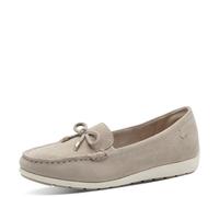 Tamaris Comfort Damen Mokassins aus Leder mit Schleife, Beige (Beige Suede), 37 EU