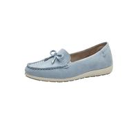 Tamaris Comfort Damen Mokassins aus Leder mit Schleife, Blau (Sky Suede), 37 EU