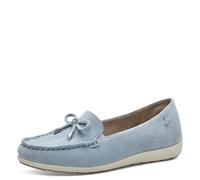 Tamaris Comfort Damen Mokassins aus Leder mit Schleife, Blau (Sky Suede), 41 EU