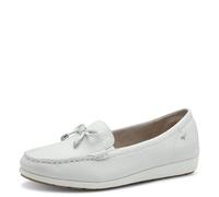 Tamaris COMFORT Damen Mokassins aus Leder mit Schleife, Weiß (White Nappa), 37 EU