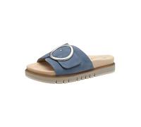 Tamaris Comfort Damen Pantoletten aus Leder Elegant, Blau (Denim), 38 EU