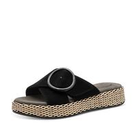 Tamaris Comfort Damen Pantoletten aus Leder mit Klettverschluss, Schwarz (Black), 37 EU