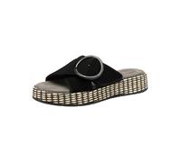 Tamaris Comfort Damen Pantoletten aus Leder mit Klettverschluss, Schwarz (Black), 41 EU