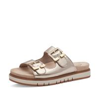 Tamaris Comfort Damen Pantoletten aus Leder mit Schnallen, Gold (Lt Gold), 37 EU