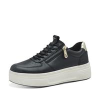 Tamaris COMFORT Damen Plateau Sneaker mit Reißverschluss Bequem, Schwarz (Black/Gold), 39 EU
