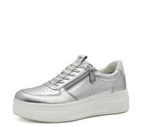 Tamaris Comfort Damen Plateau Sneaker mit Reißverschluss Bequem, Silber (Silver), 39 EU