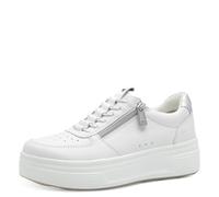 Tamaris Comfort Damen Plateau Sneaker mit Reißverschluss Bequem, Weiß (White/Silver), 41 EU