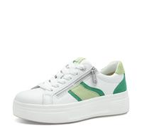 Tamaris COMFORT Damen Plateau Sneaker mit Reißverschluss Low Top, Mehrfarbig (Green Comb), 41 EU