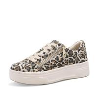 Tamaris Comfort Damen Plateau Sneaker mit Reißverschluss Low Top, Mehrfarbig (Leopard), 38 EU