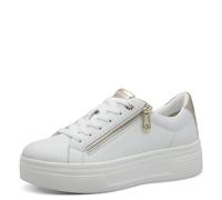 Tamaris Comfort Damen Plateau Sneaker mit Reißverschluss Low Top, Weiß (White Nappa), 41 EU
