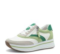 Tamaris Comfort Damen Plateau Sneaker mit Reißverschluss Sportlich, Mehrfarbig (Green Comb), 37 EU