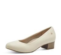 Tamaris Comfort Damen Pumps aus Leder Kleiner Absatz, Beige (Ivory), 40 EU