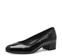 Tamaris Comfort Damen Pumps aus Leder Kleiner Absatz, Schwarz (Black Patent), 39 EU