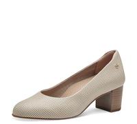 Tamaris Comfort Damen Pumps aus Leder mit Blockabsatz, Beige (Ivory), 39 EU