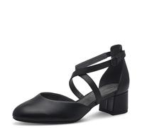 Tamaris Comfort Damen Pumps aus Leder mit Klettverschluss, Schwarz (Black Nappa), 38 EU