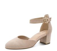 Tamaris Comfort Damen Pumps mit Riemen aus Leder Elegant, Beige (Beige), 38 EU