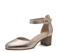 Tamaris Comfort Damen Pumps mit Riemen aus Leder Elegant, Gold (Lt Gold), 37 EU