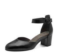 Tamaris Comfort Damen Pumps mit Riemen aus Leder Elegant, Schwarz (Black Nappa), 38 EU