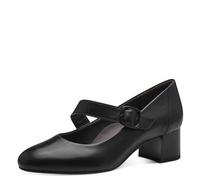 Tamaris Comfort Damen Pumps mit Riemen aus Leder Mary Jane, Schwarz (Black), 39 EU