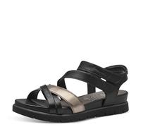 Tamaris Comfort Damen Sandalen flach aus Leder mit Klettverschluss