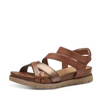 Tamaris Comfort Damen Sandalen flach aus Leder mit Klettverschluss