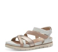 Tamaris Comfort Damen Sandalen flach aus Leder mit Klettverschluss, Rosa (Rose Comb), 39 EU